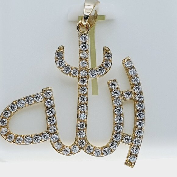 14K Gold Plated 925 sterling silver luxury CZ Pendant, RJUS2085 - Picture 10 of 11